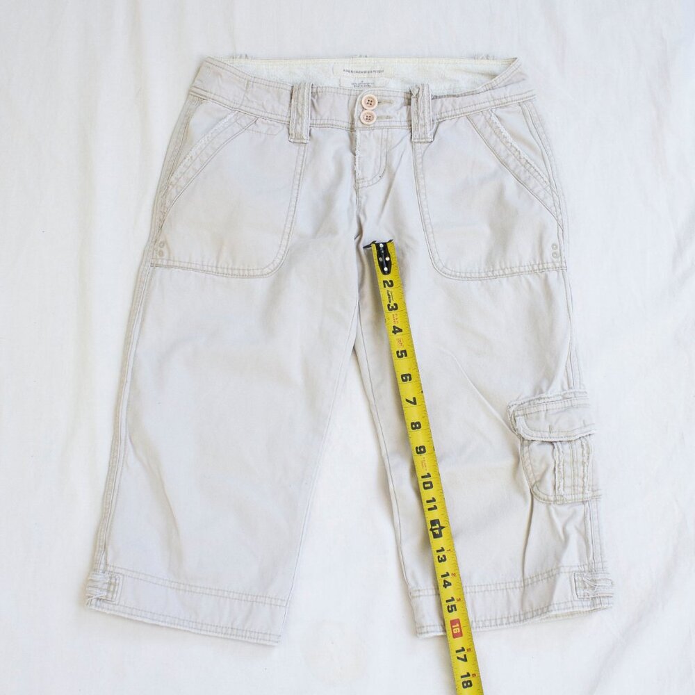 Abercrombie & Fitch Vintage Cargo Capris - Cream Khaki - Picture 4 of 5